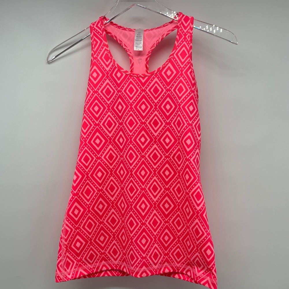 Ivivva Diamond Print Pink & Coral Tank Size 12